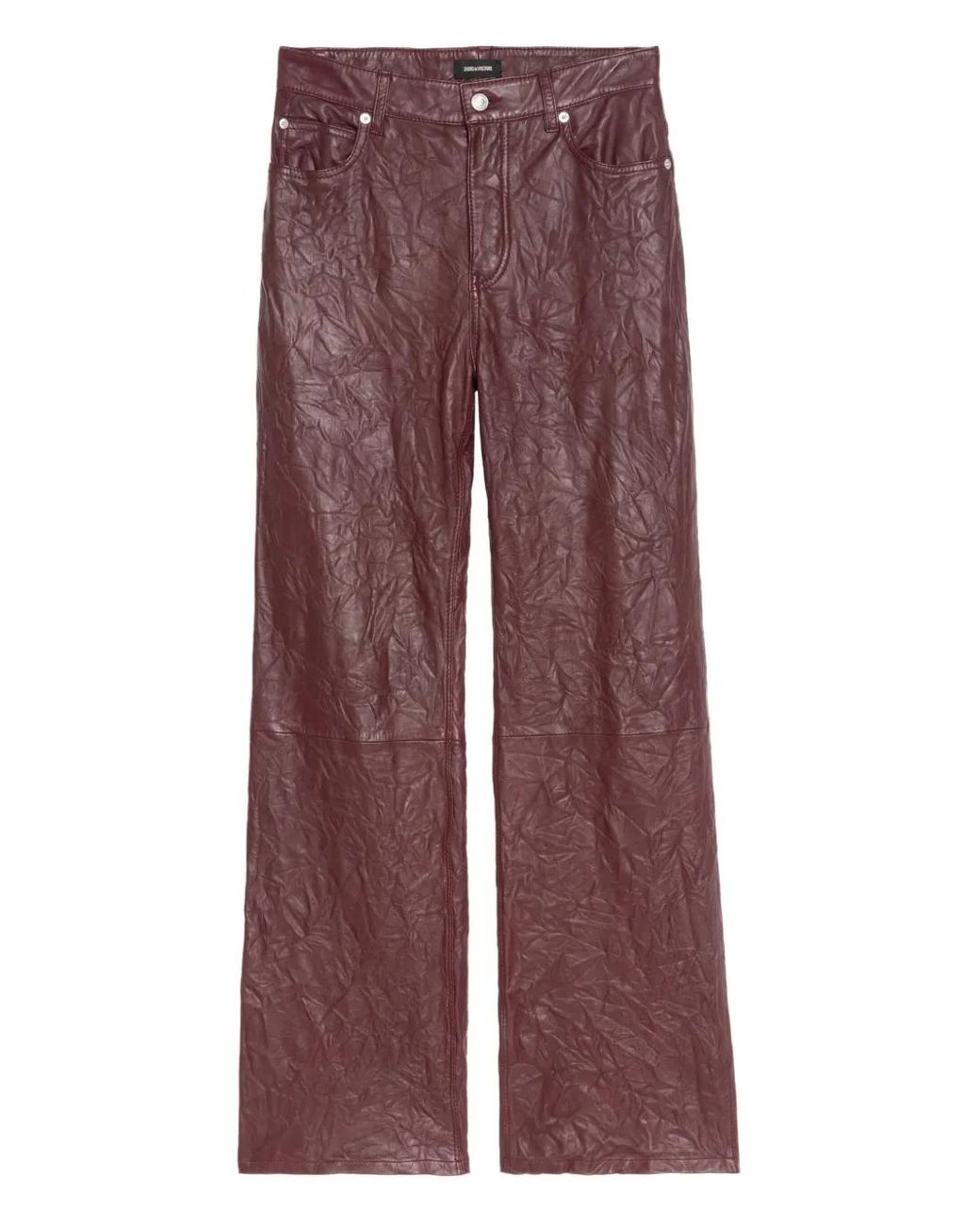 Zadig & Voltaire Purple Crumpled Leather Trousers