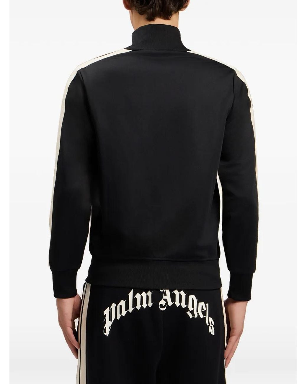 Palm Angels Black Full Zip Classic Logo Track Top for men