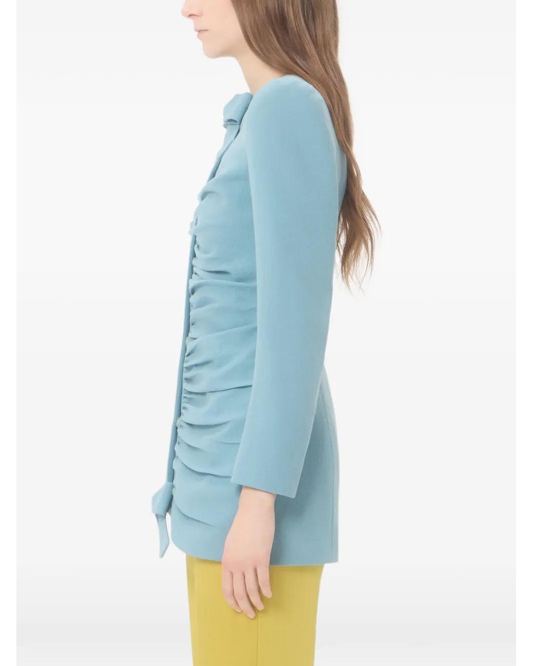 Valentino Garavani Blue Crispy Light Wool Jacket