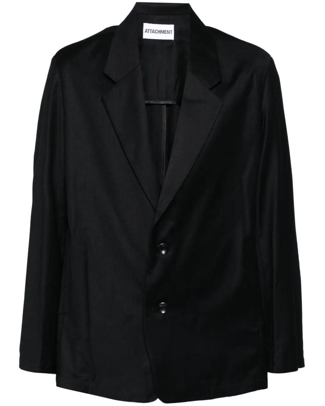 Attachment Black Single-Breasted Blazer for men