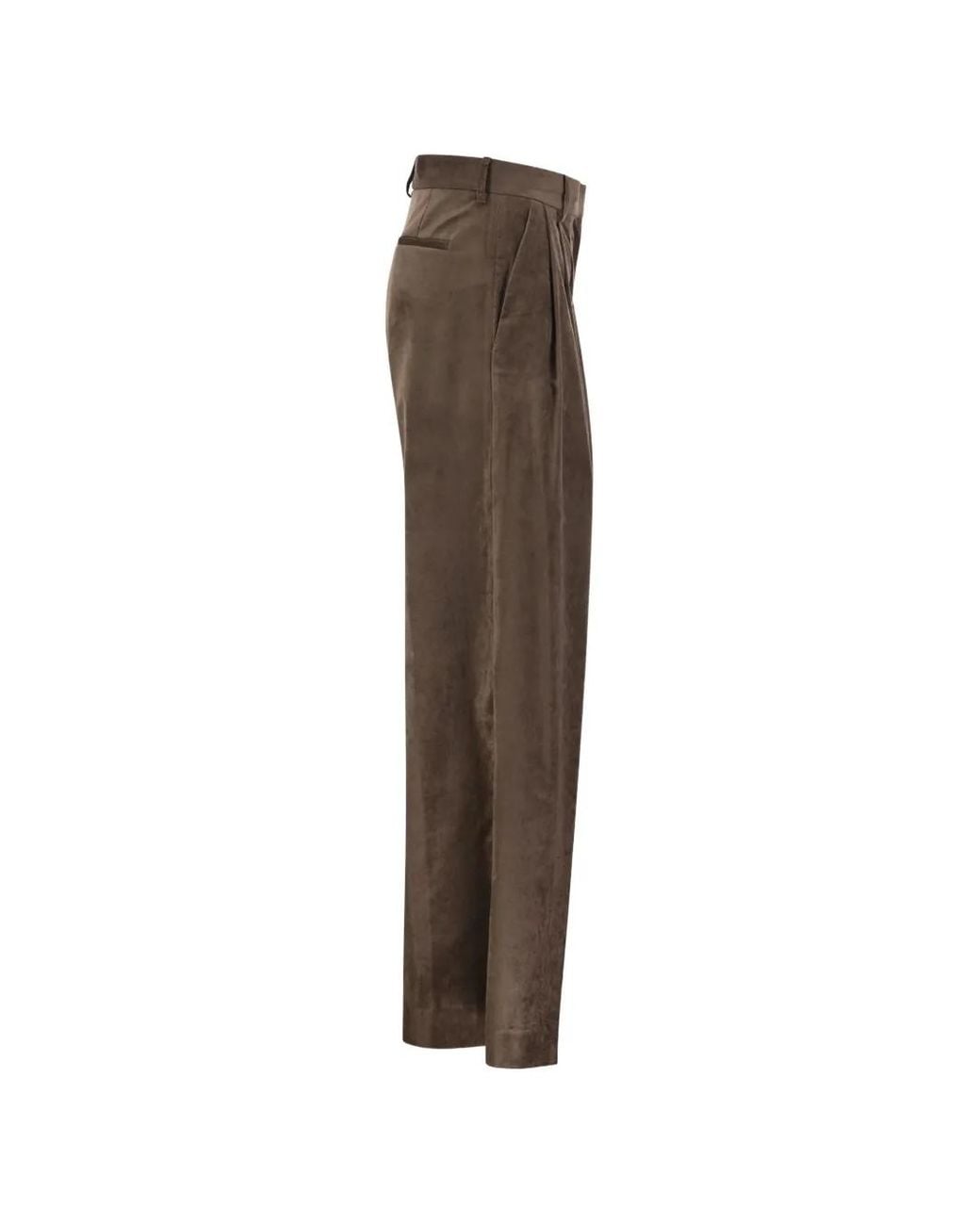 Antonelli Brown Pleated Wide-Leg Trousers