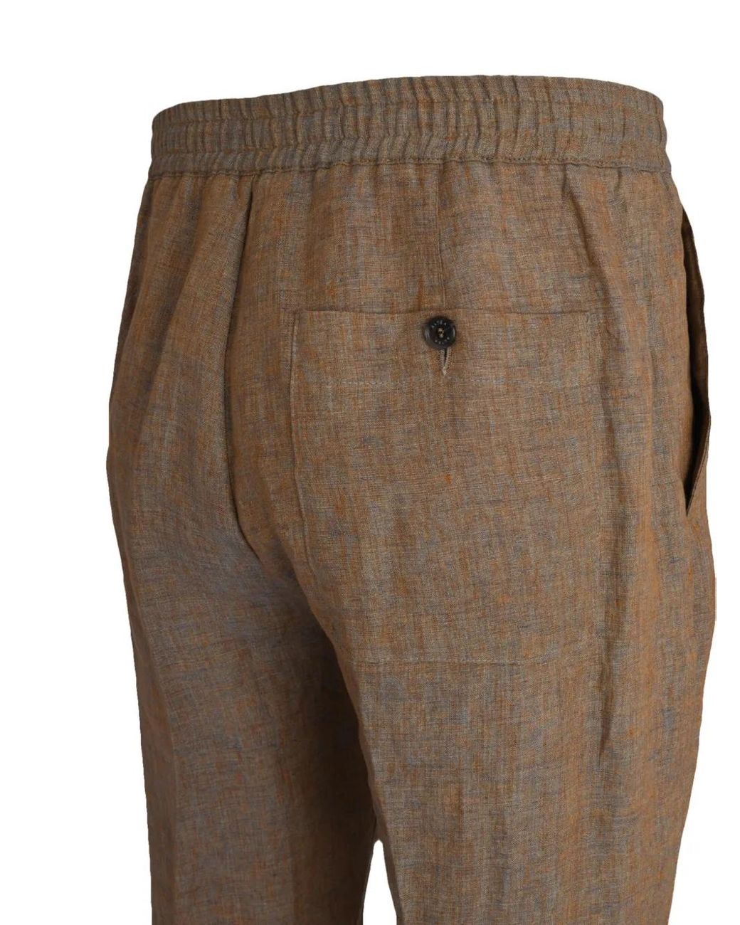 Altea Gray Elasticated-Waist Linen Trousers for men