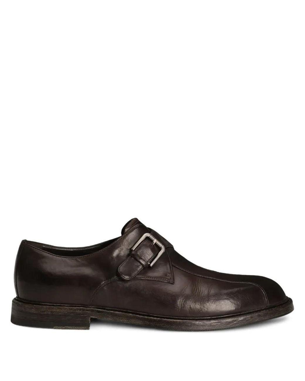 Dolce & Gabbana Brown Buckle-Strap Monk Shoes for men