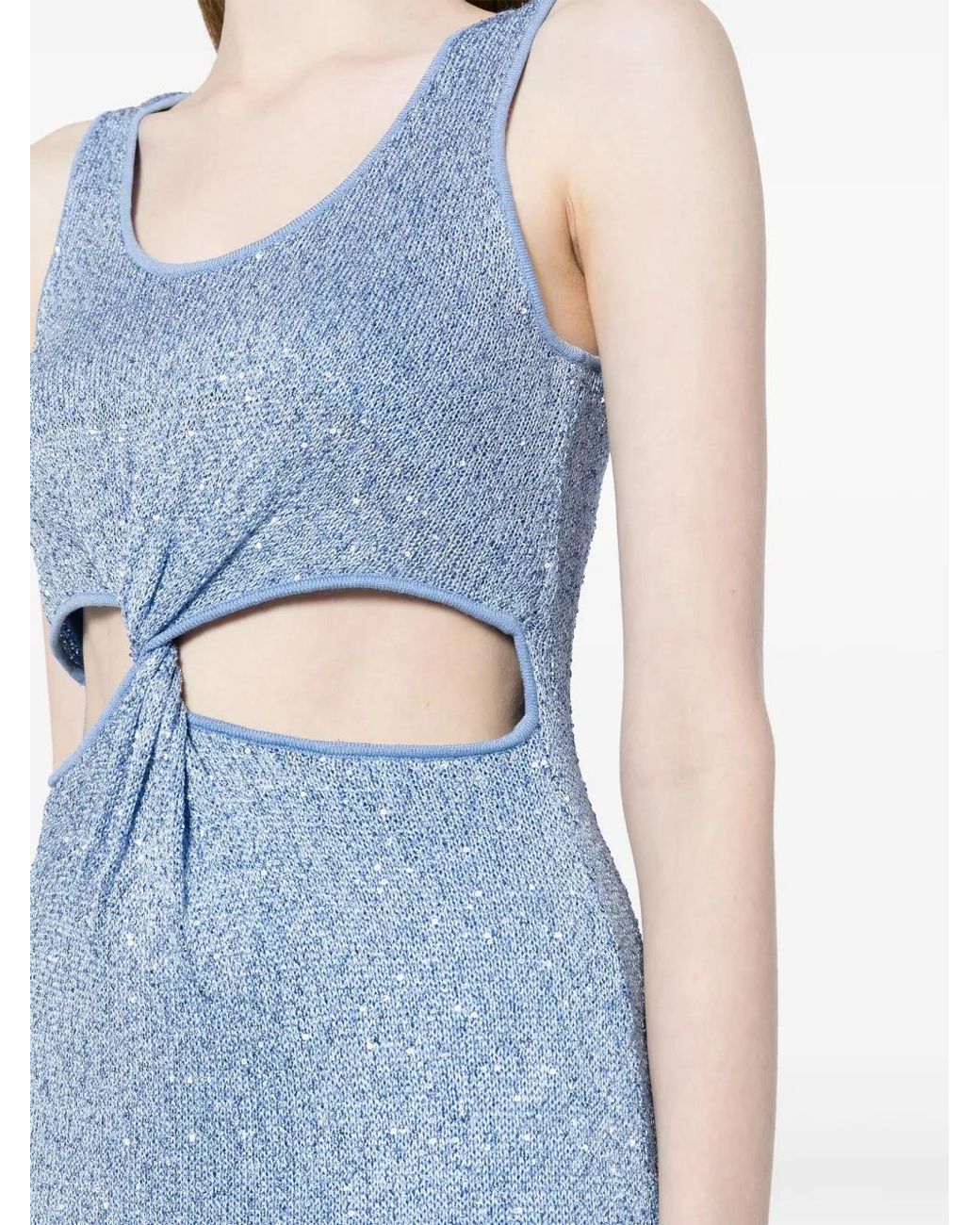 Jonathan Simkhai Blue Rayne Sequined Maxi Dress