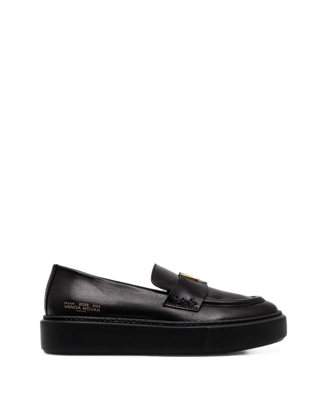 VANDA NOVAK Black Kayla Platform Loafers