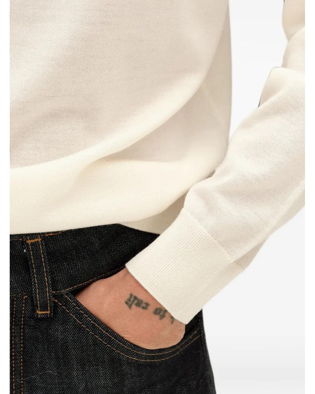 Bimba Y Lola White Ivory Merino Wool Turtleneck Sweater