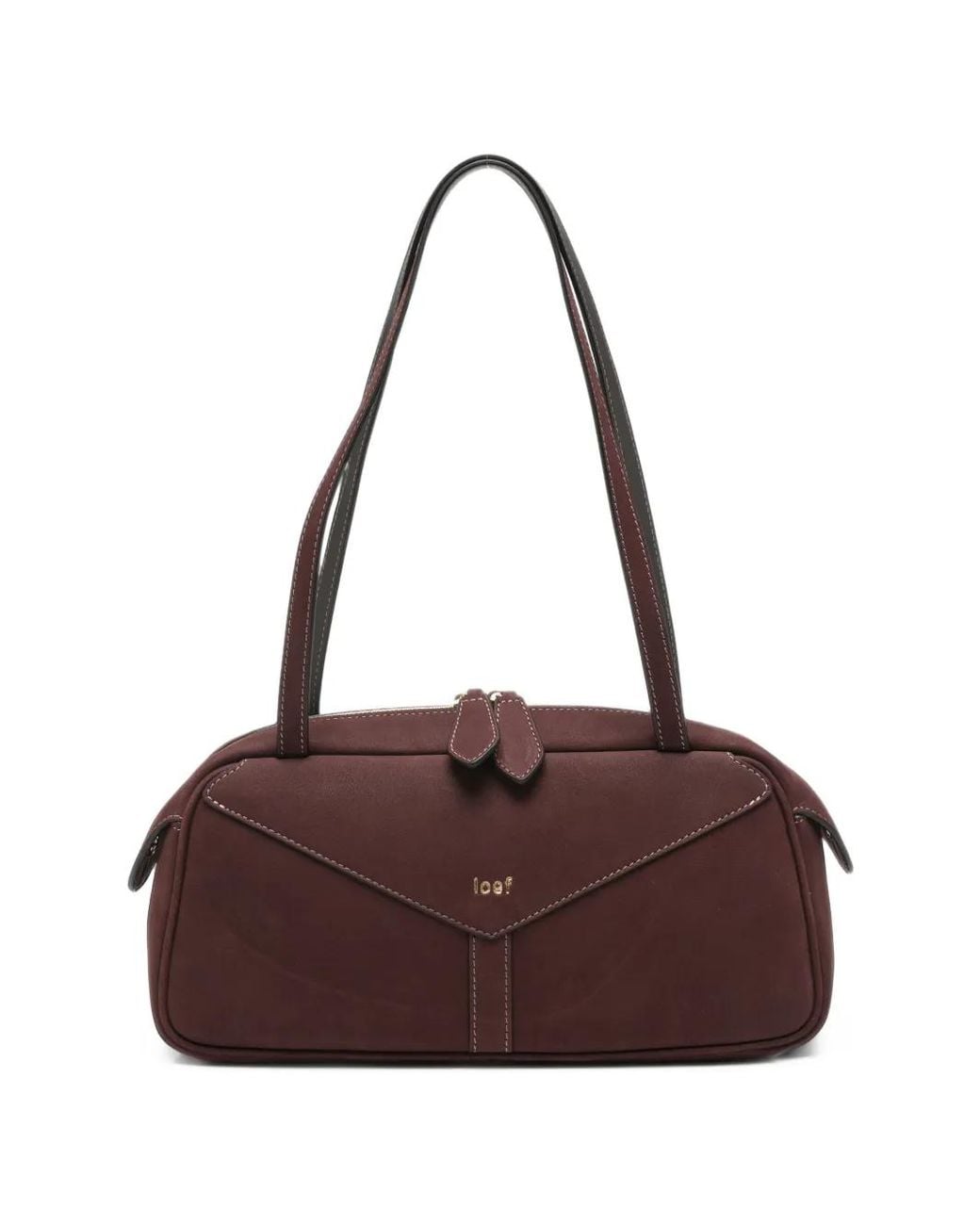IOEF Purple Aria Leather Shoulder Bag