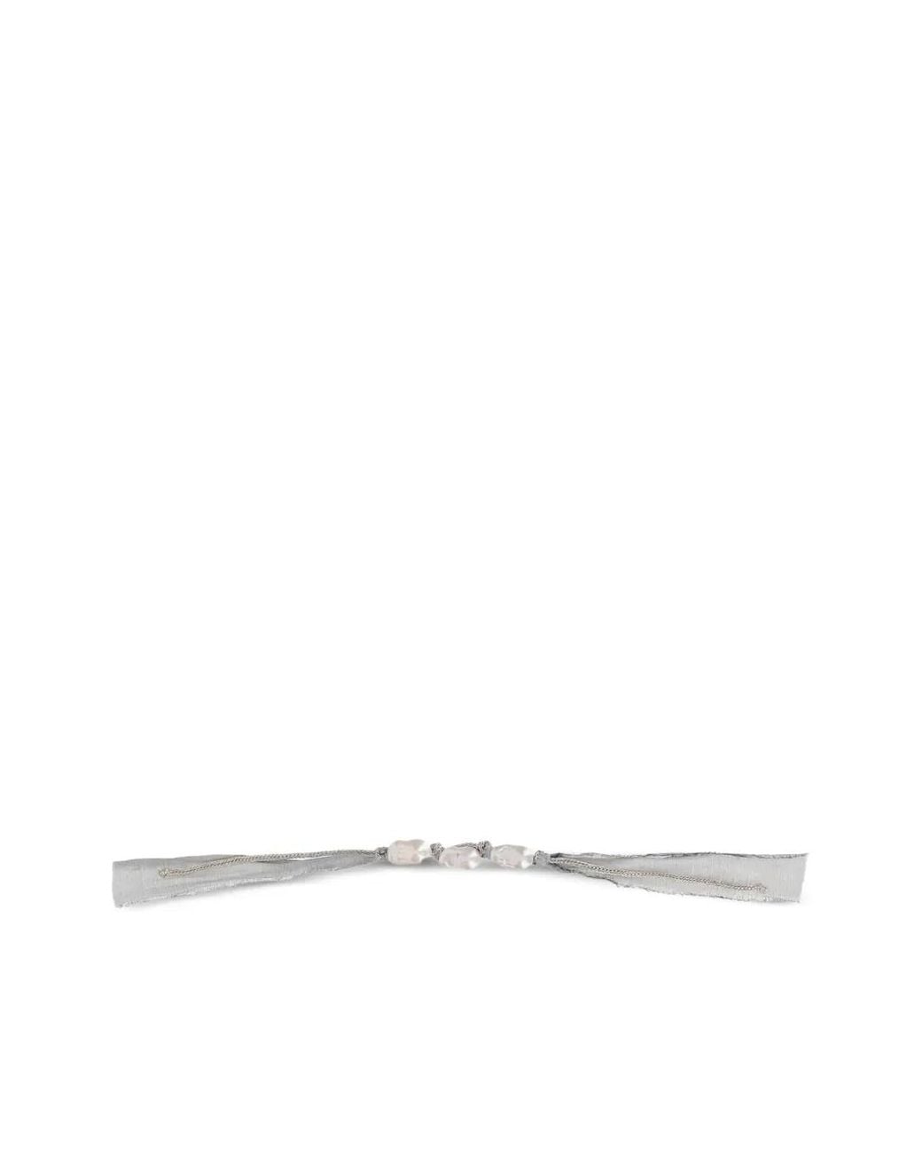 Mela White Embellished Bracelet