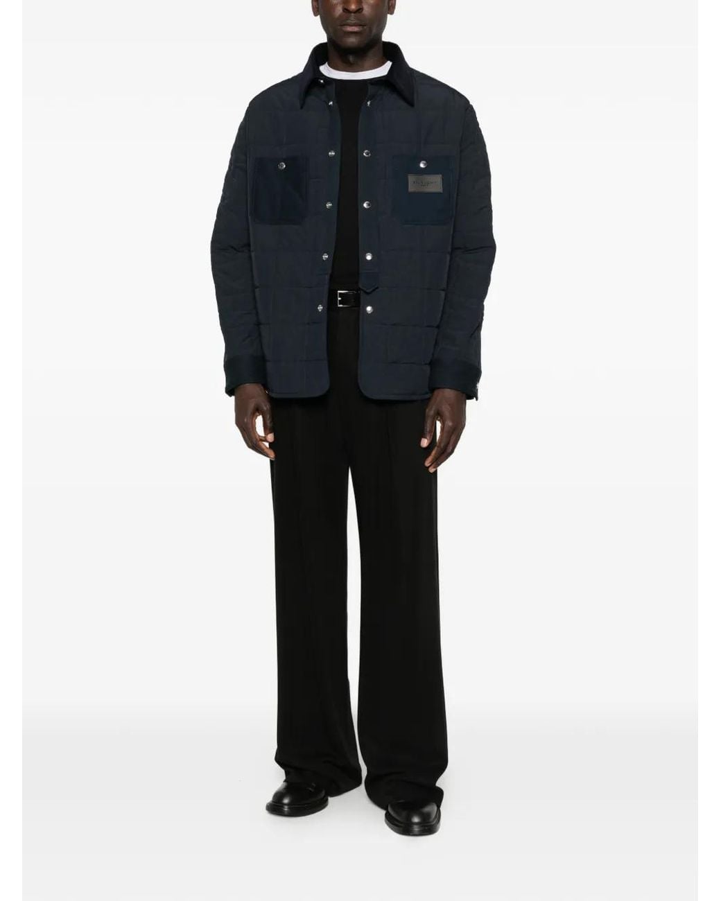 Givenchy Black Couture Seam Quilted Overshirt Patch for men