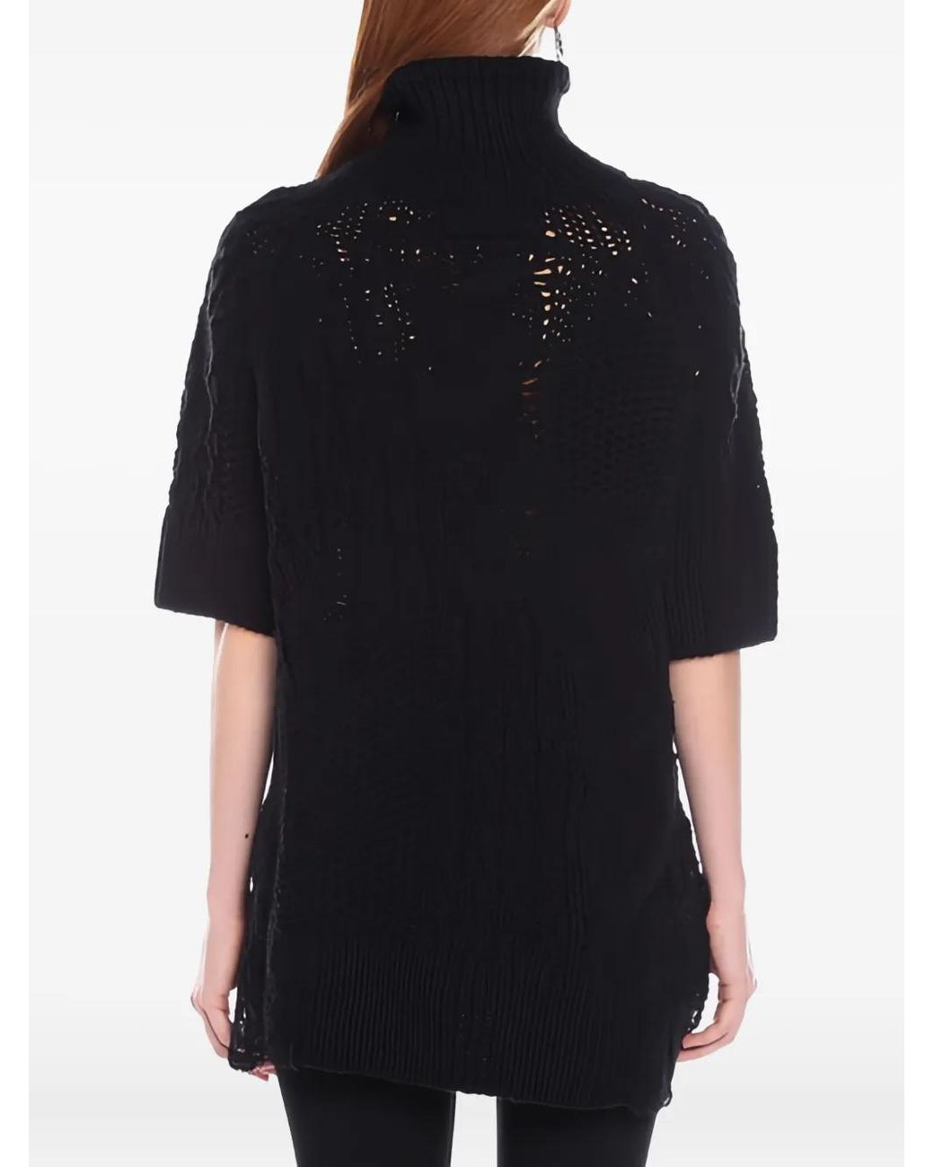 Ermanno Scervino Black Wool Blend Knitted Top