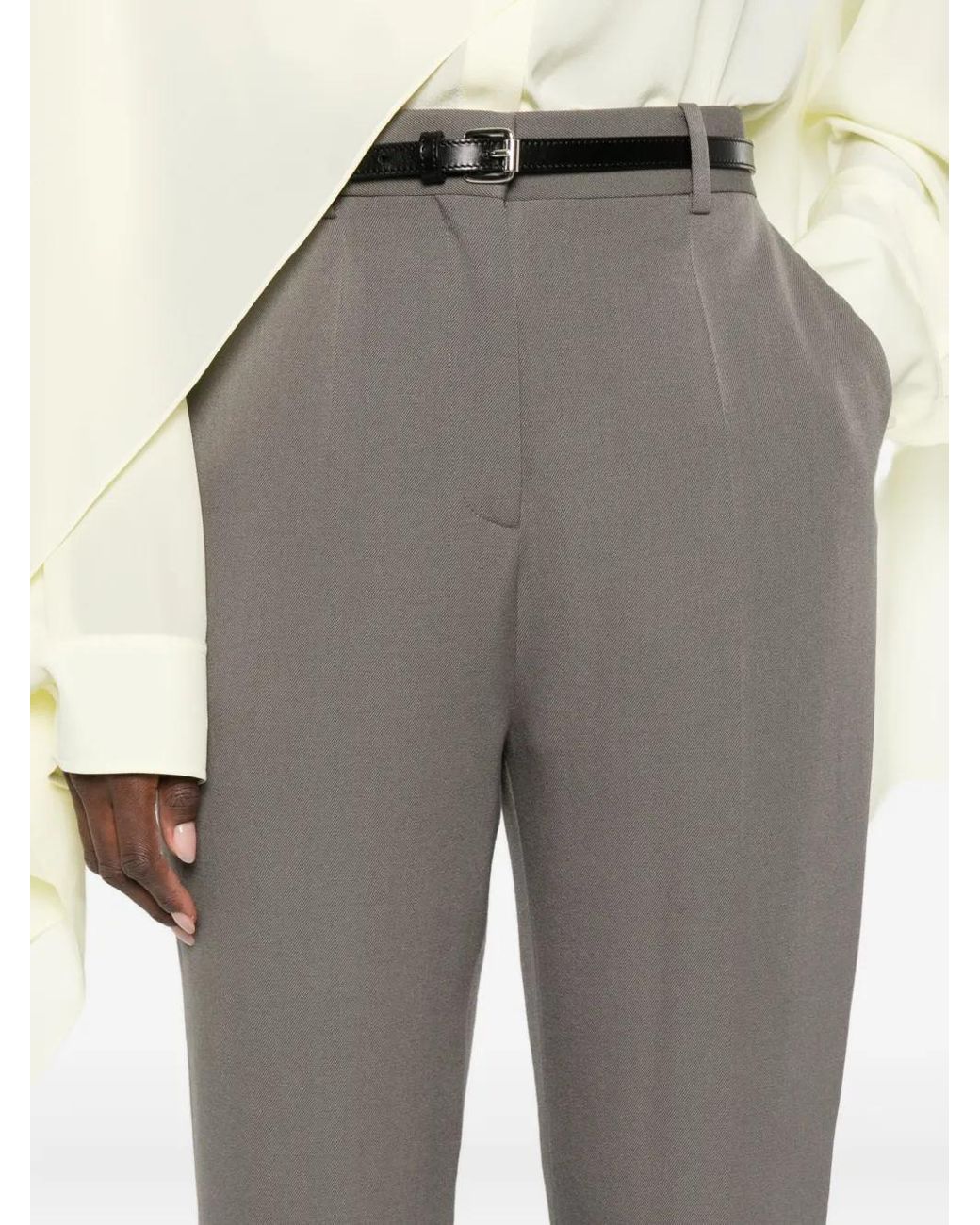 Calvin Klein Gray Lucia Straight-Leg Trousers