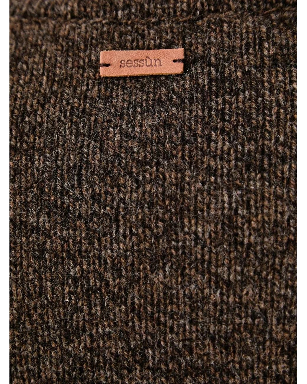 Sessun Black Silty Ribbed-Trim Sweater