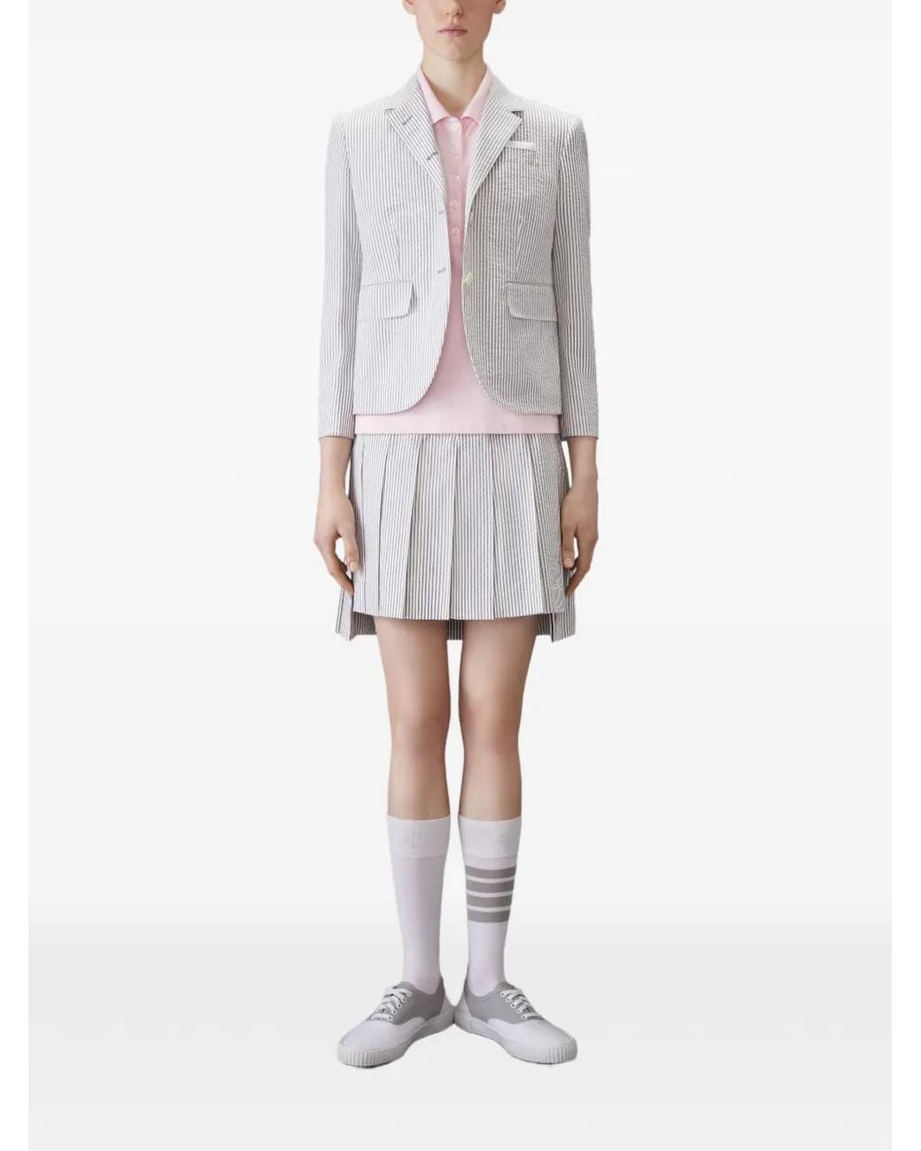 Thom Browne Pink Klassisches Pique Poloshirt Mit 4-Streifen