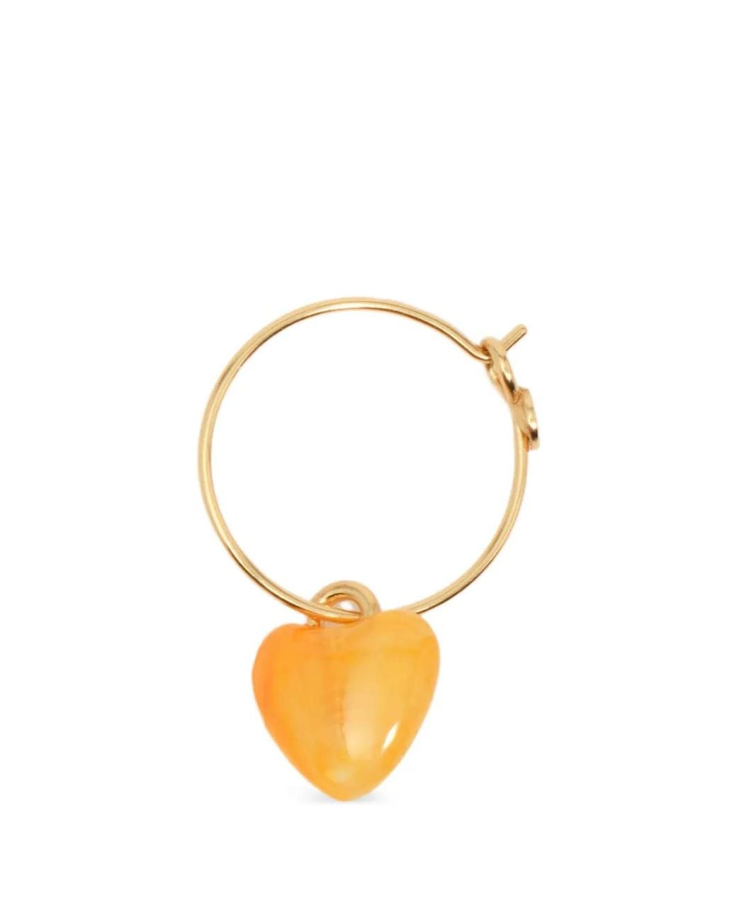 Bimba Y Lola Metallic Resin Heart Hoop Earrings