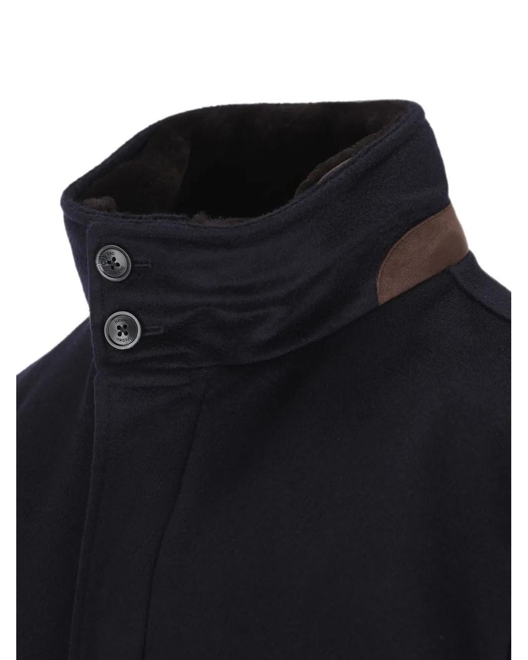 Herno Blue High-Neck Button-Up Jacket for men