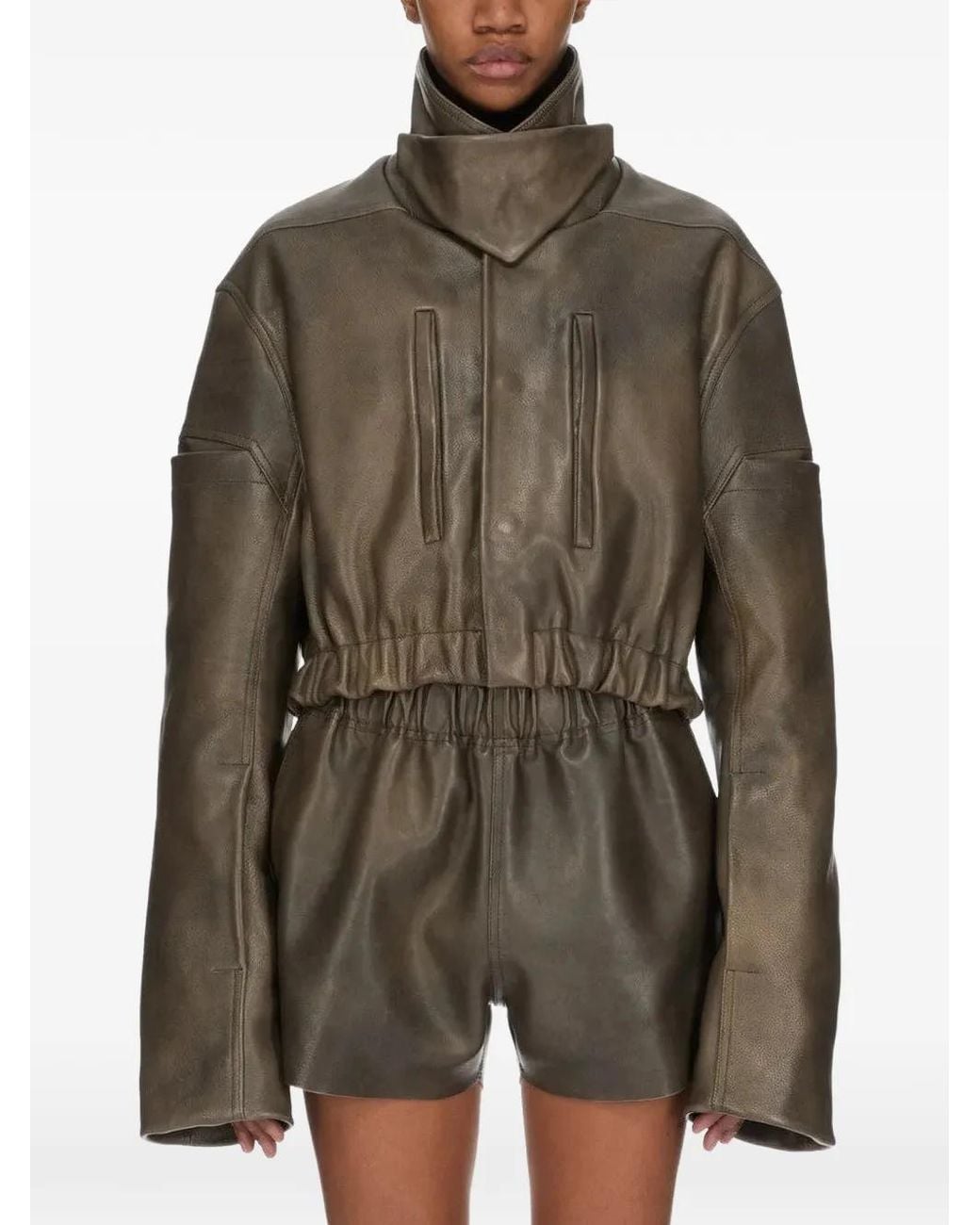Rick Owens Green Collared Mac Bomber