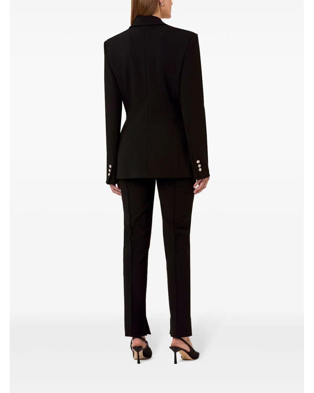 Nicholas Black Double-Breasted Peak Lapel Blazer