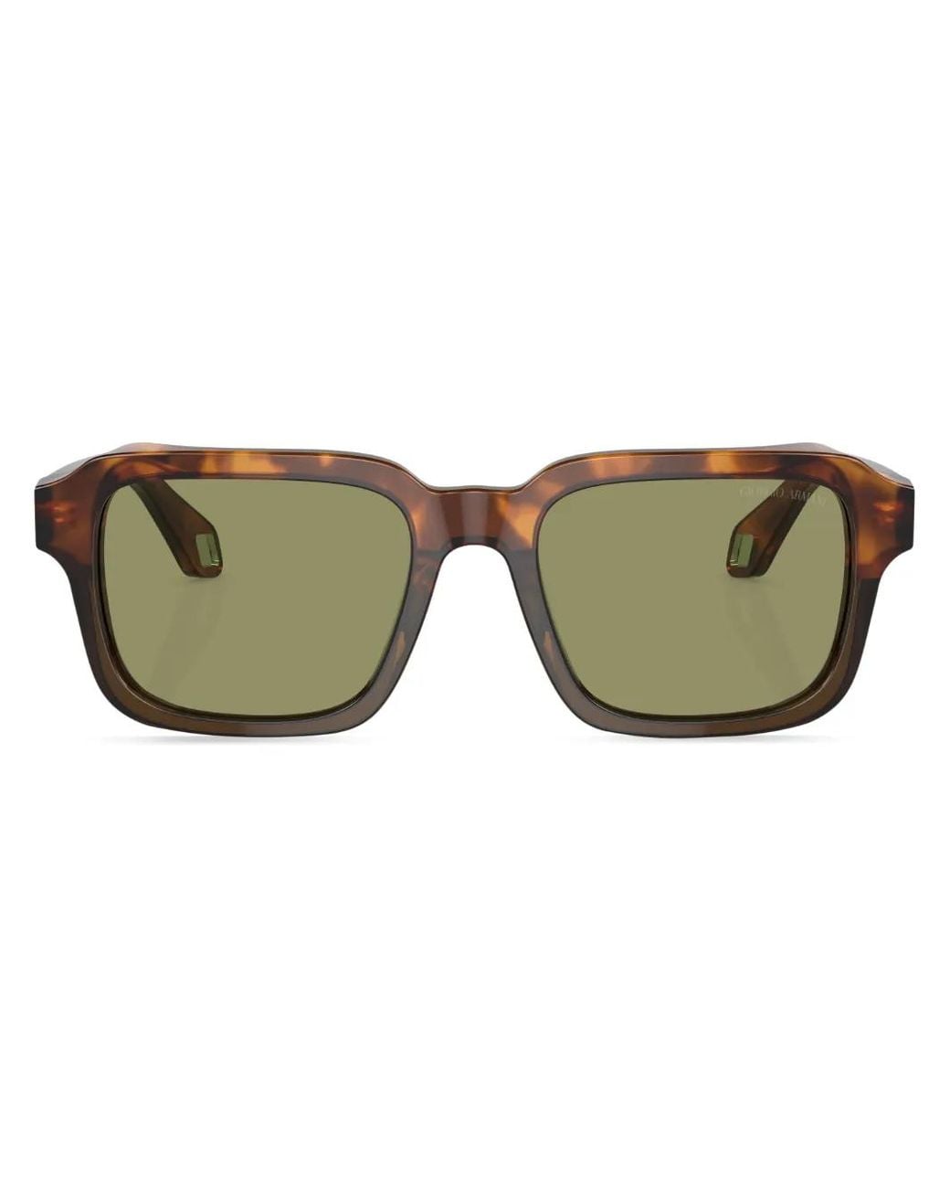Giorgio Armani Green Tinted-Lens Rectangle-Frame Sunglasses for men