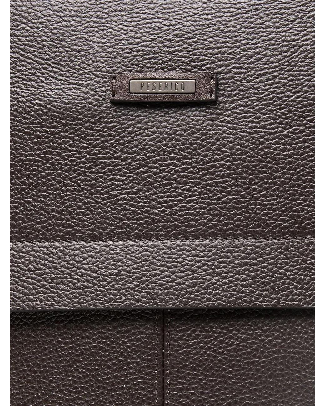 Peserico Black Pebbled Leather Backpack for men