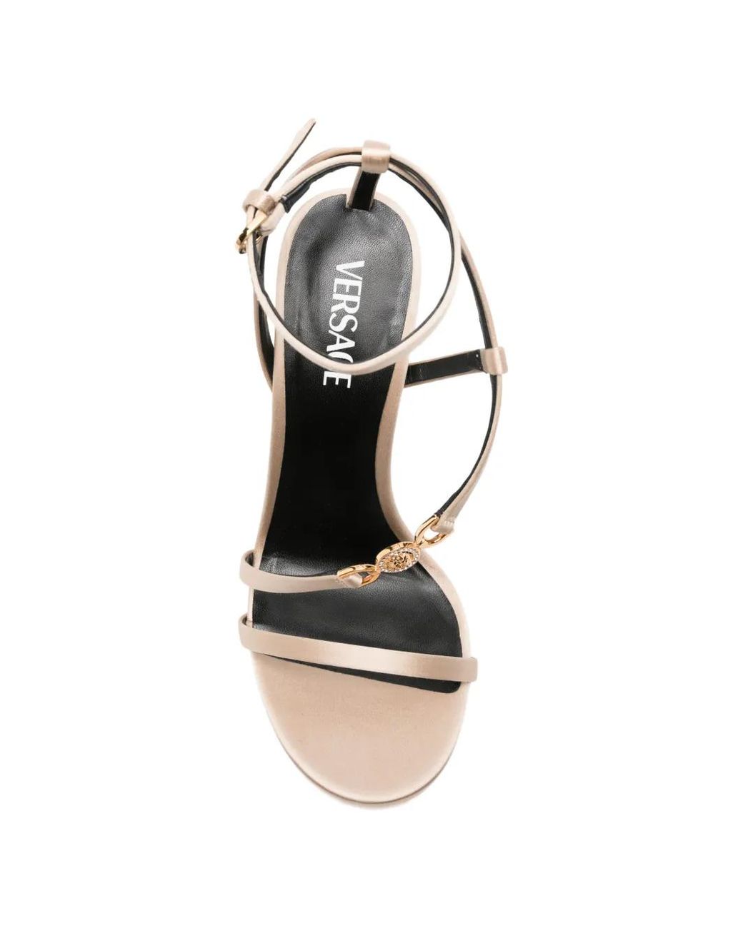 Versace Metallic Medusa '95 Embellished Satin Sandals 115 Mm