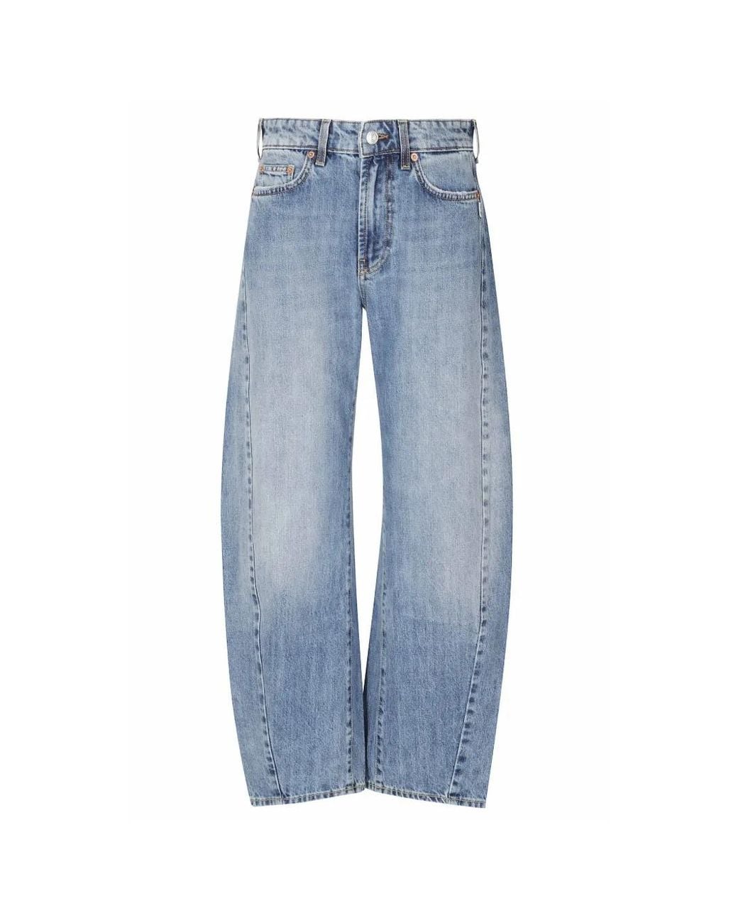 Department 5 Blue Faded Wide-Leg Jeans