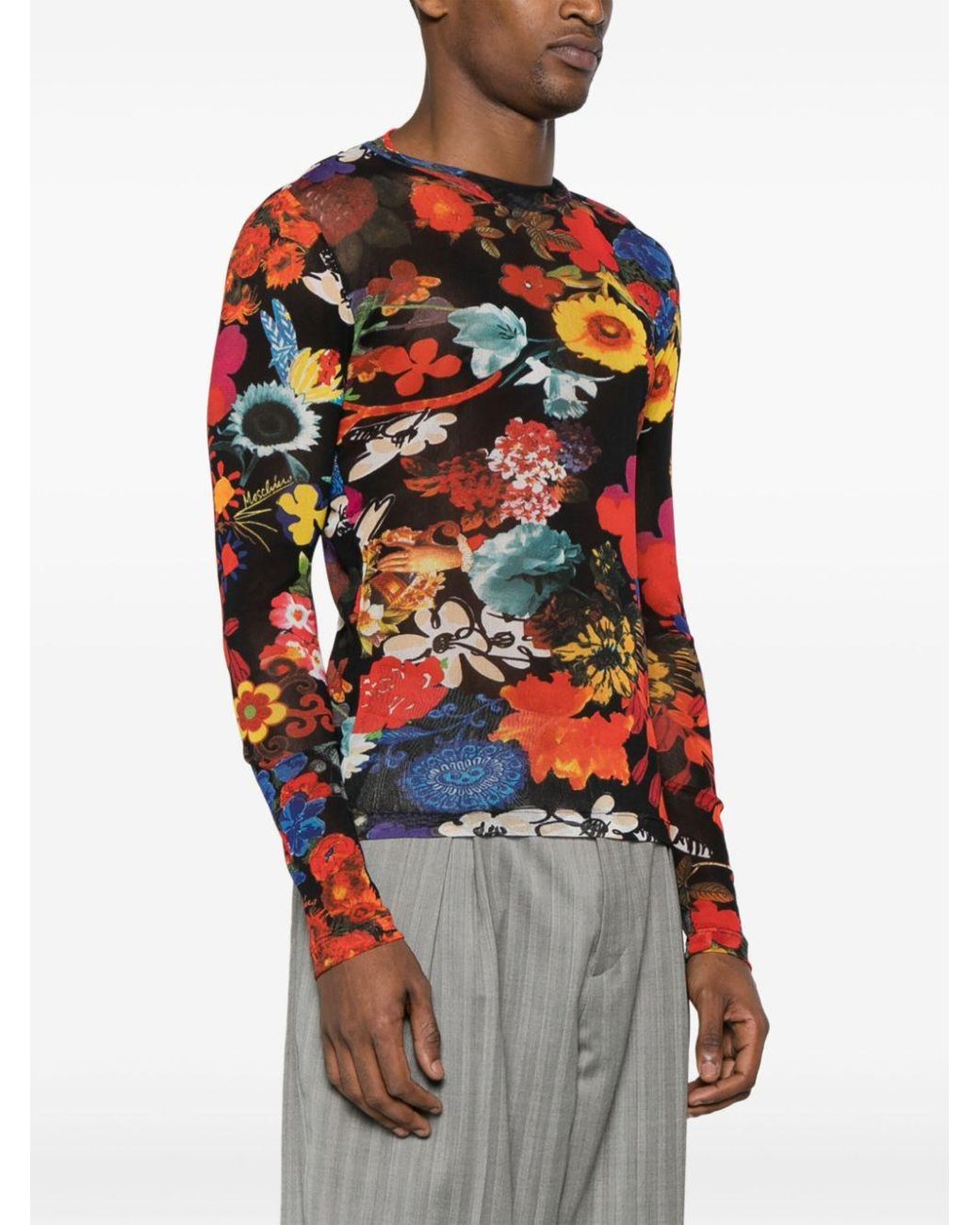 moschino-black-Floral-Print-