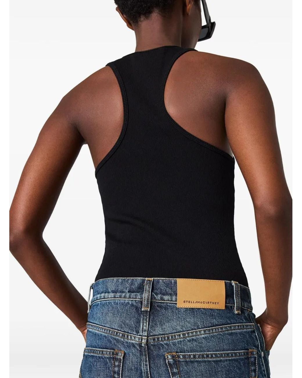 Stella McCartney Black Come Together Lettering Ribbed Tank Top