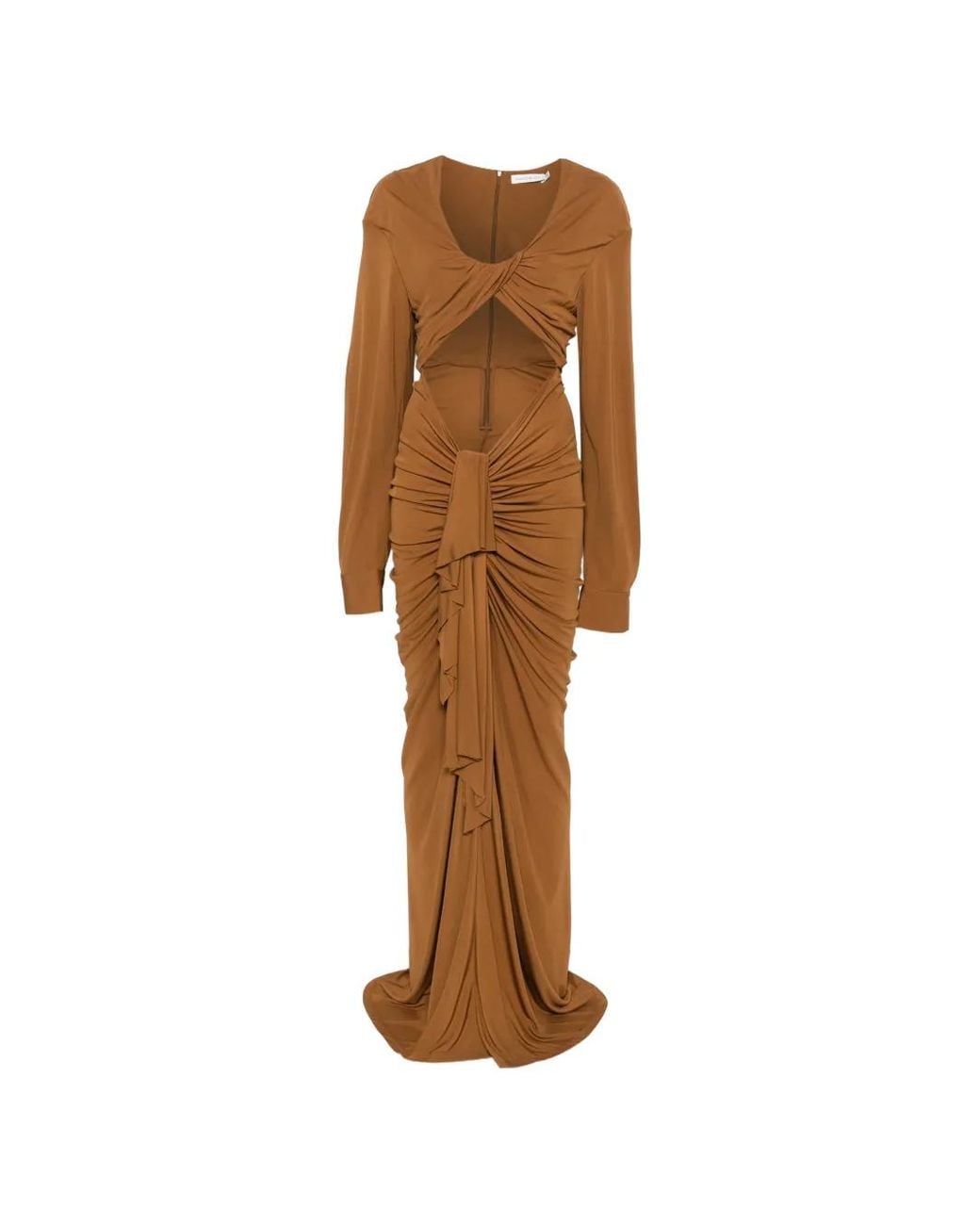 Christopher Esber Brown Draped Maxi Dress
