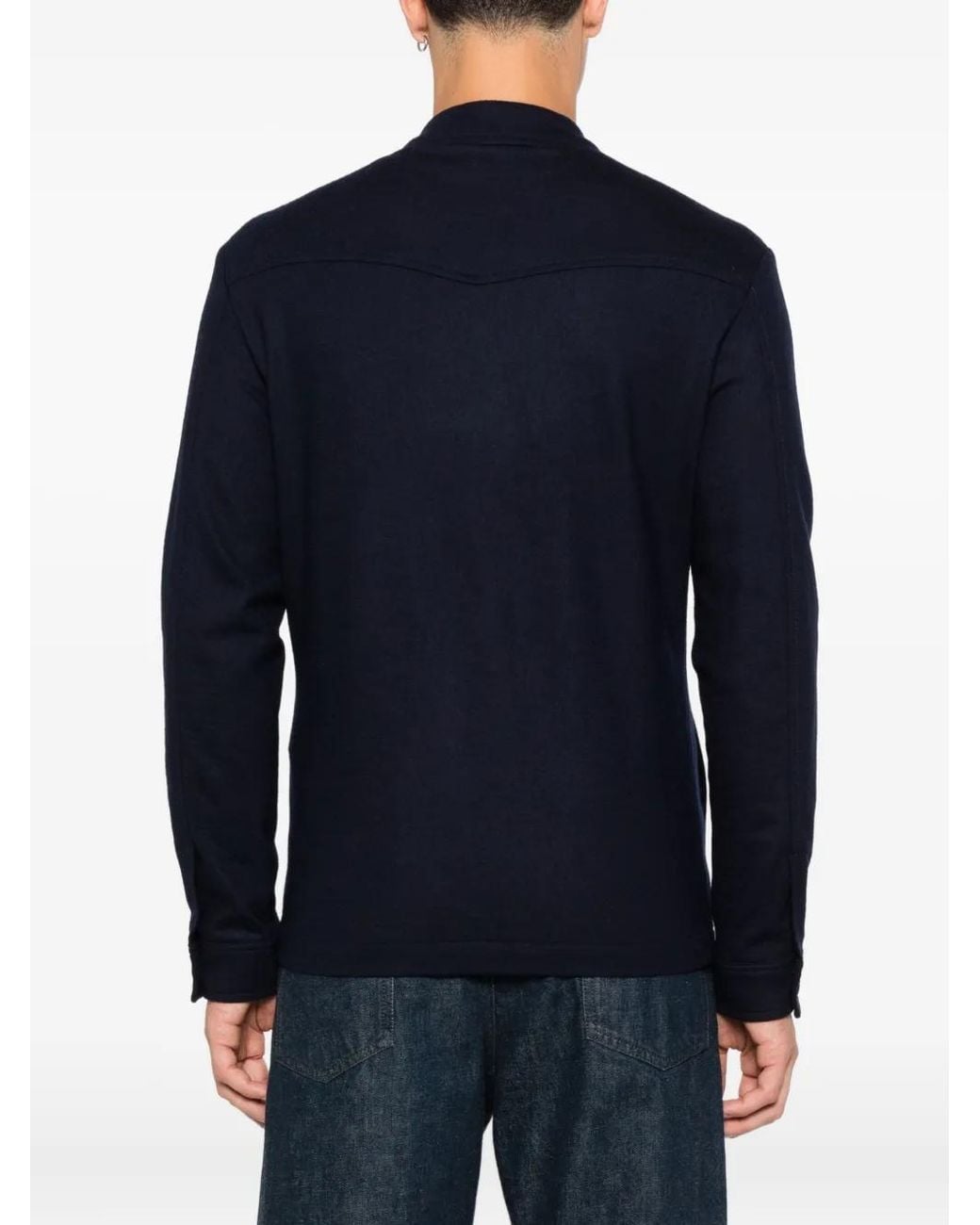 Eleventy Black Double-Breasted Wool Jacket for men