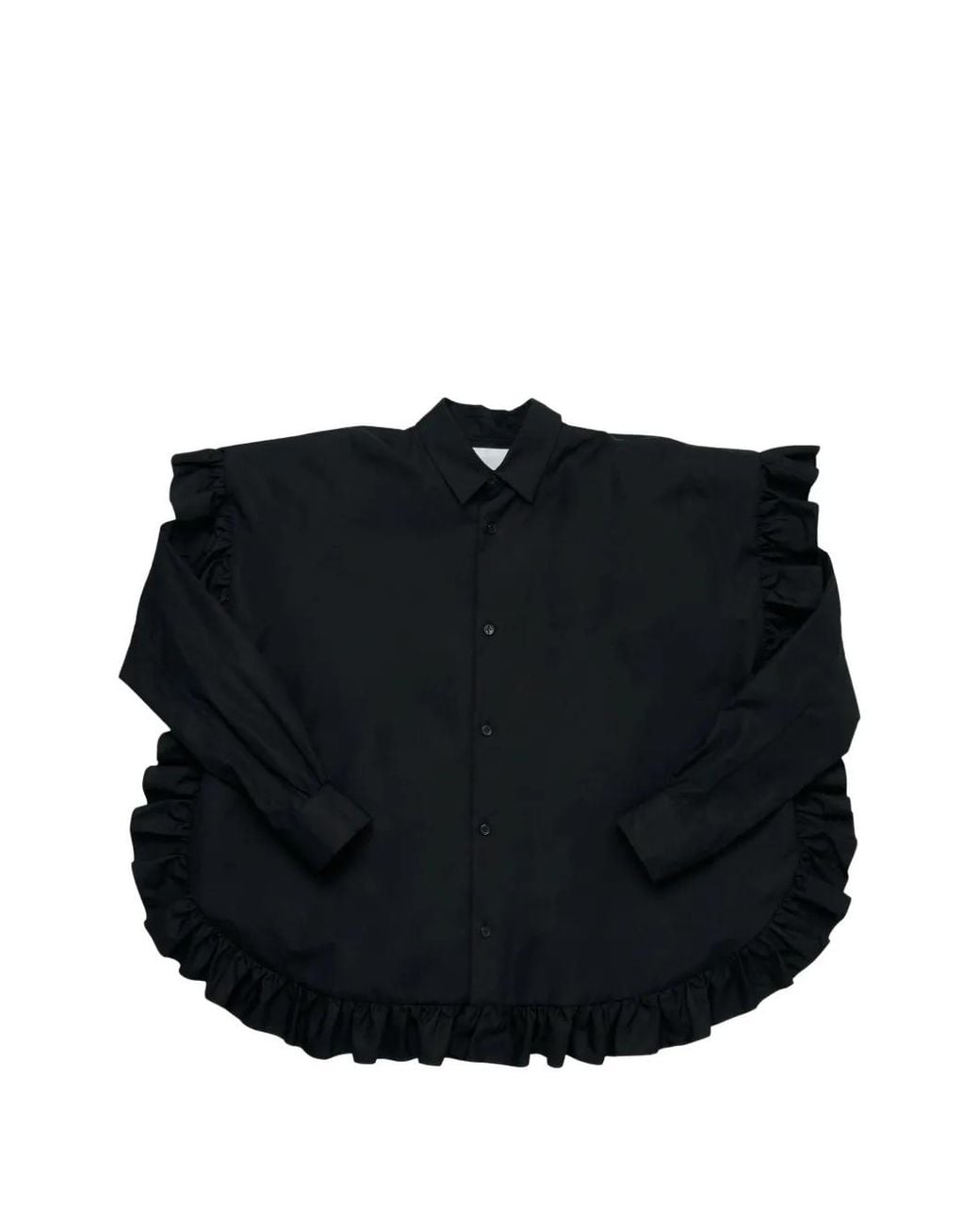 Noir Kei Ninomiya Black Ruffled Cotton Shirt
