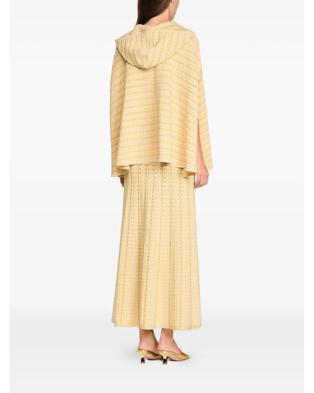 Sandro Natural Rhinestone Knit Cape