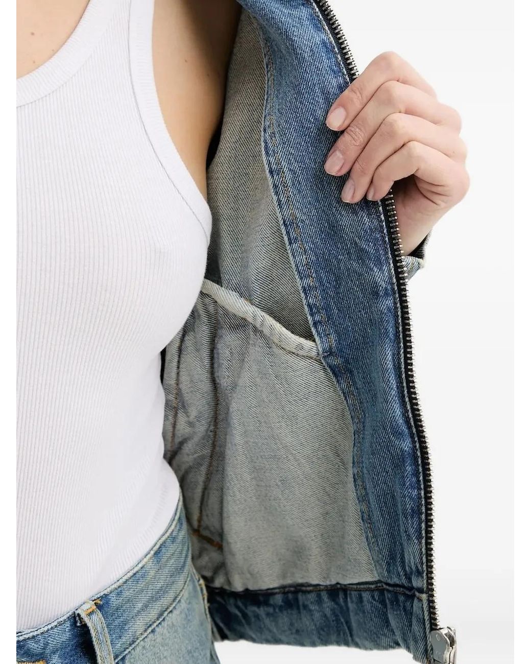 Chaqueta Vaquera Con Cremallera Won Hundred de color Blue