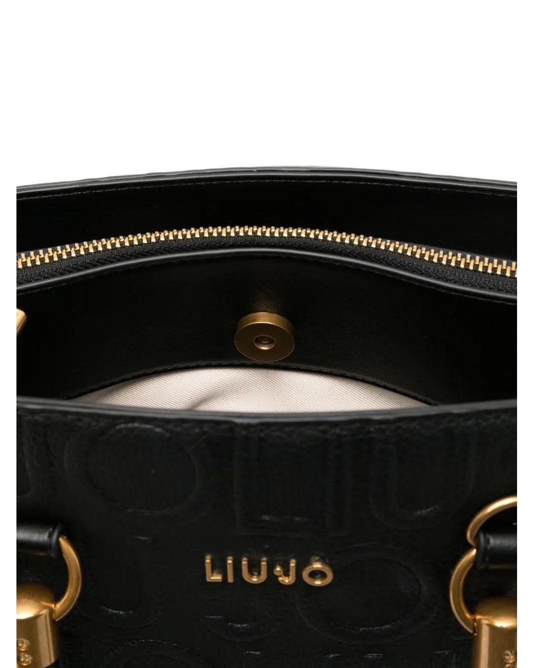 Liu Jo Black Logo-Embossed Tote Bag