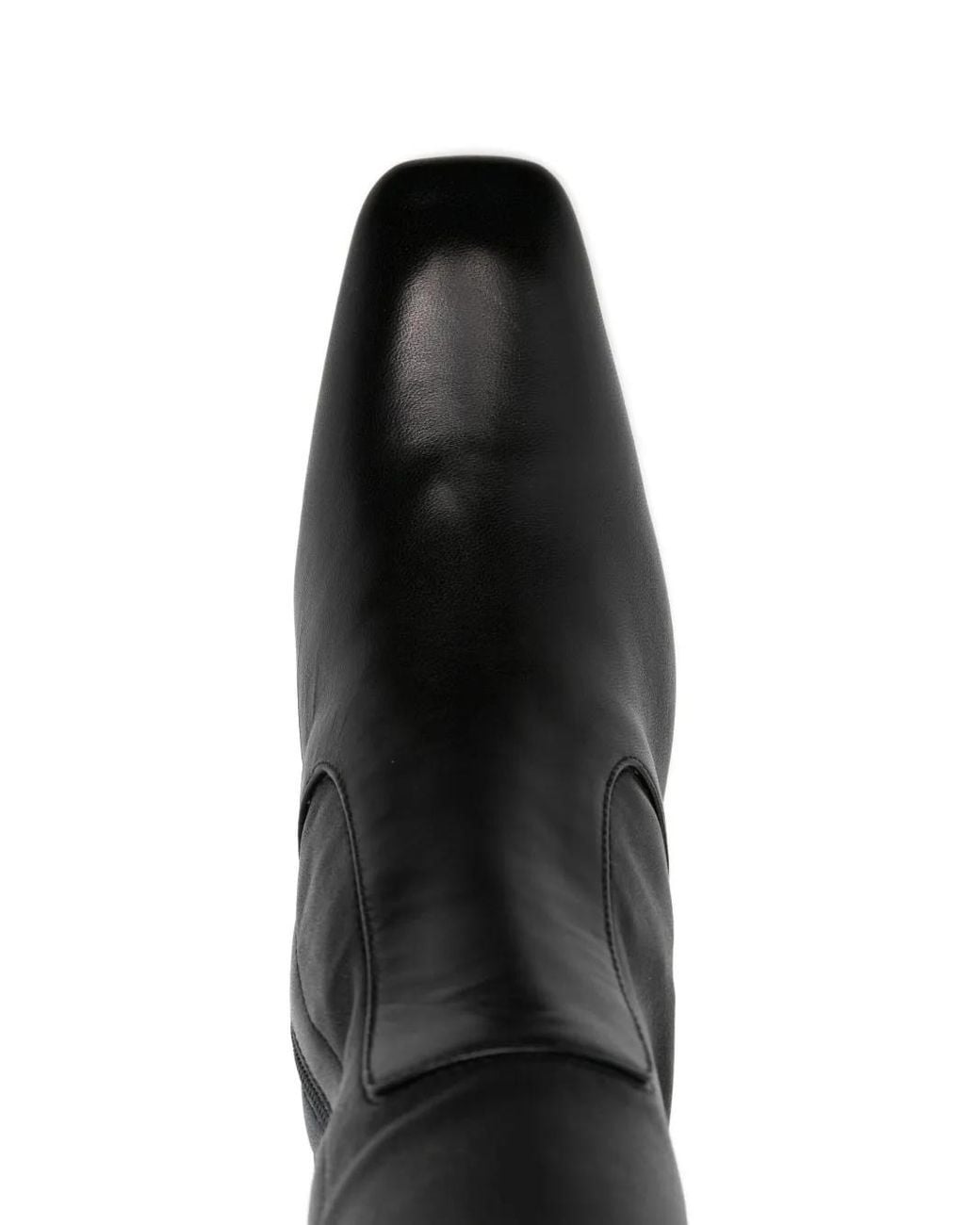 Totême Black Square Toe Leather Boots
