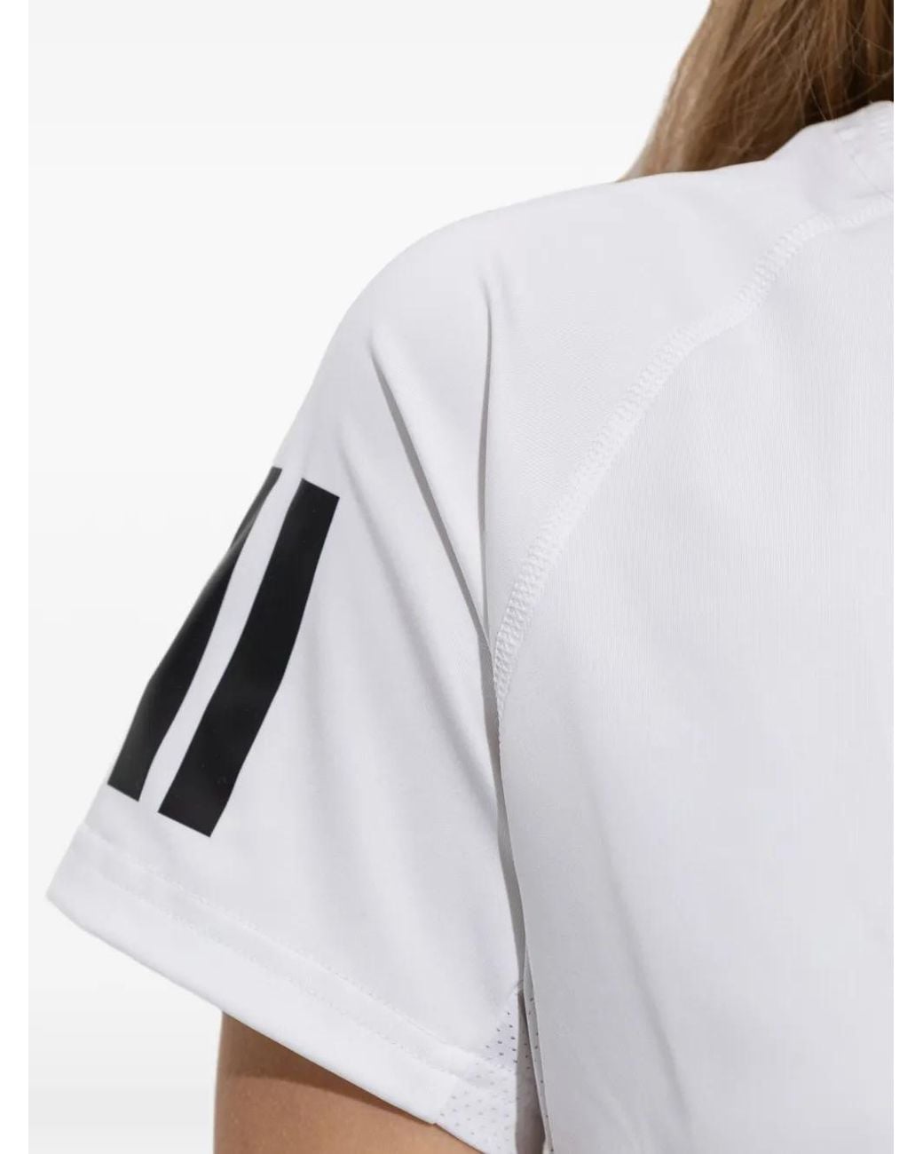 Adidas White Club 3-Stripes Tennis Climacool T-Shirt