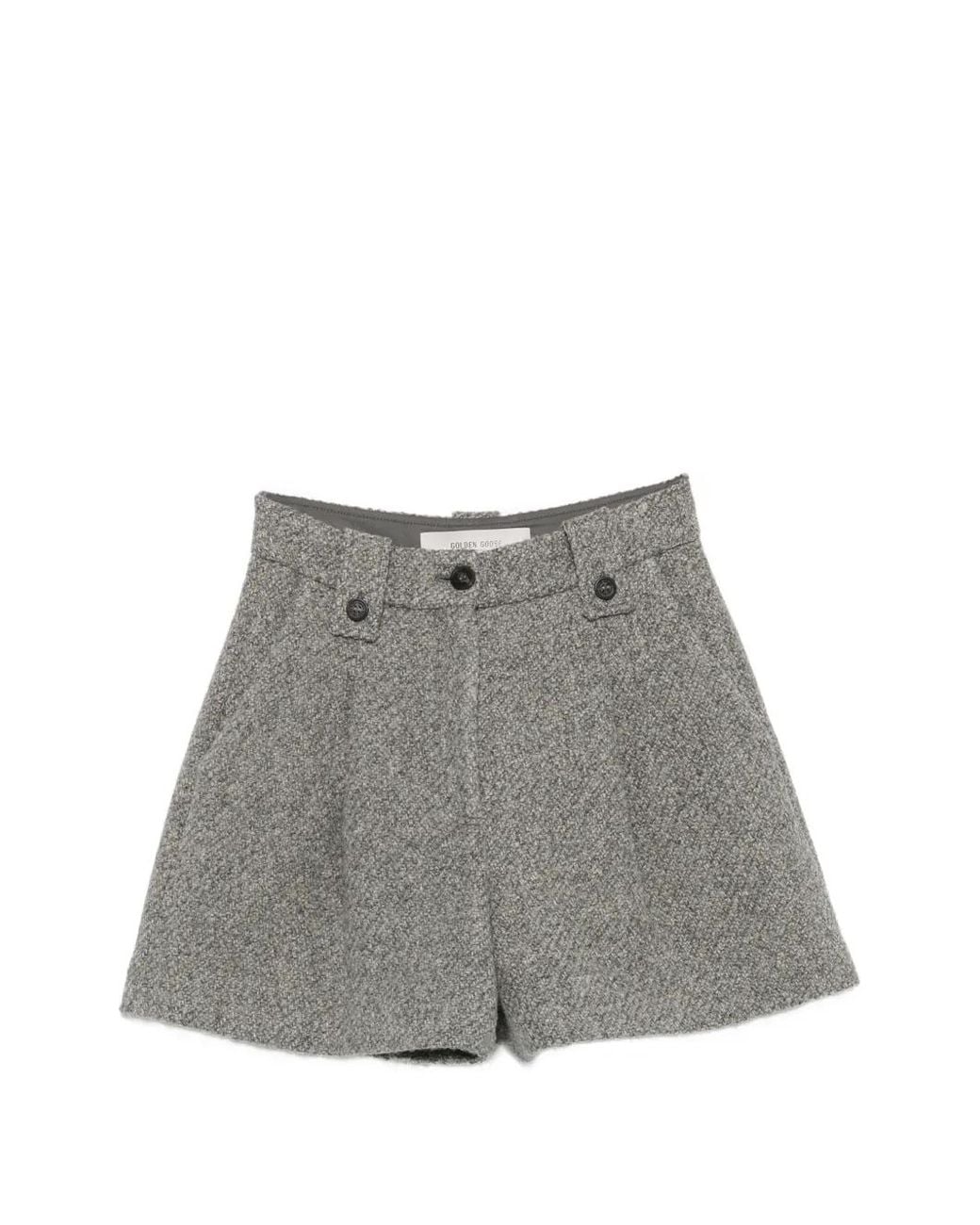 Golden Goose Deluxe Brand Gray Pleated Wool-Blend Shorts