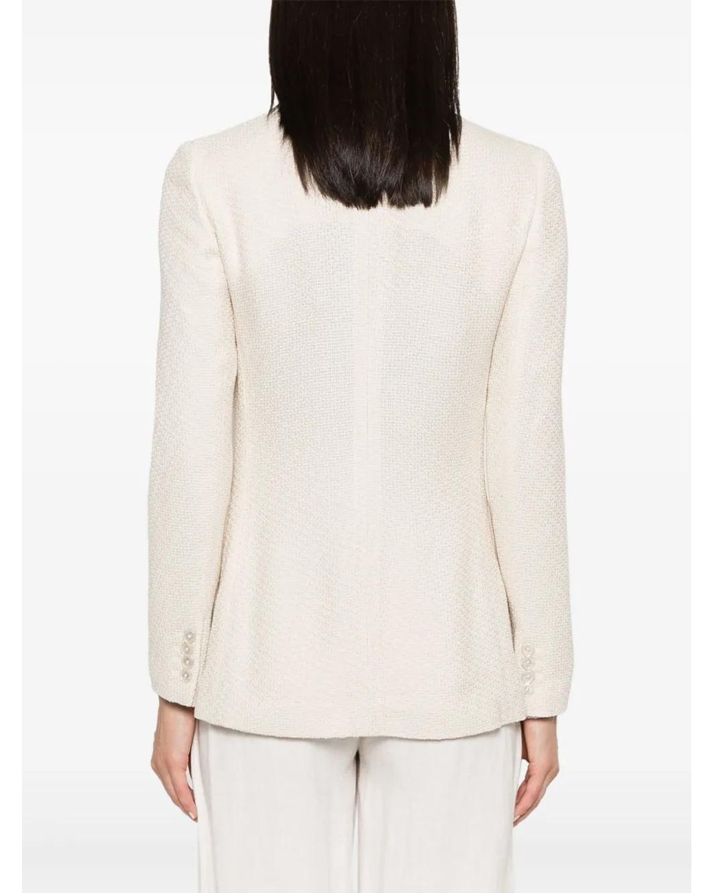 Ralph Lauren Natural Hailey Basket-Weave Blazer