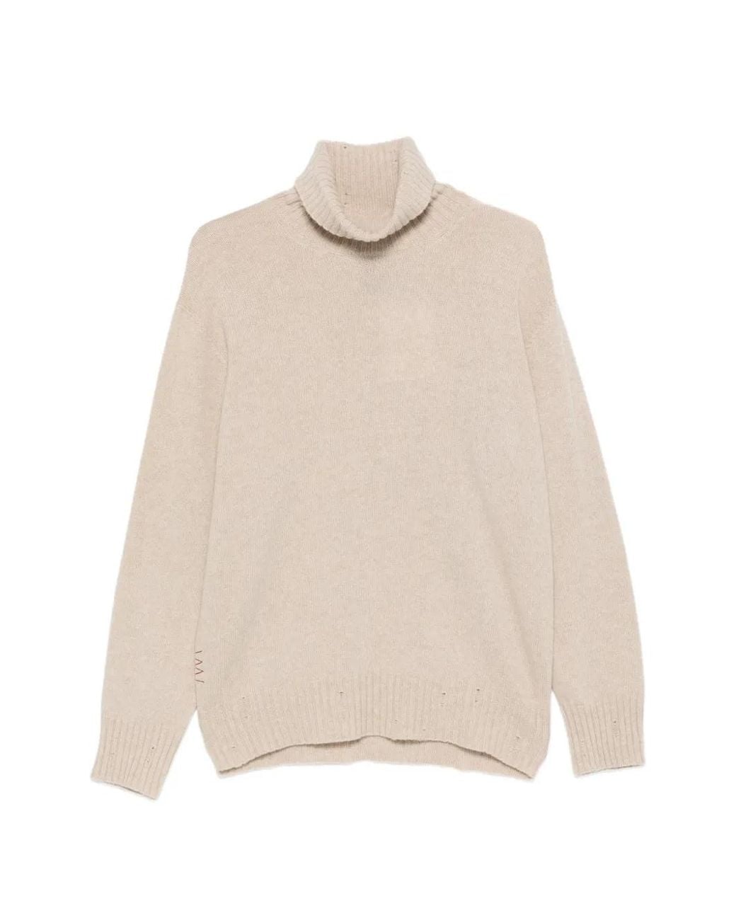 Amaranto Natural Roll-Neck Ribbed-Trim Sweater for men