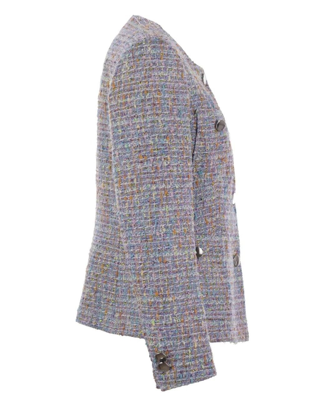 Tagliatore Blue Patch-Pockets Crew-Neck Jacket