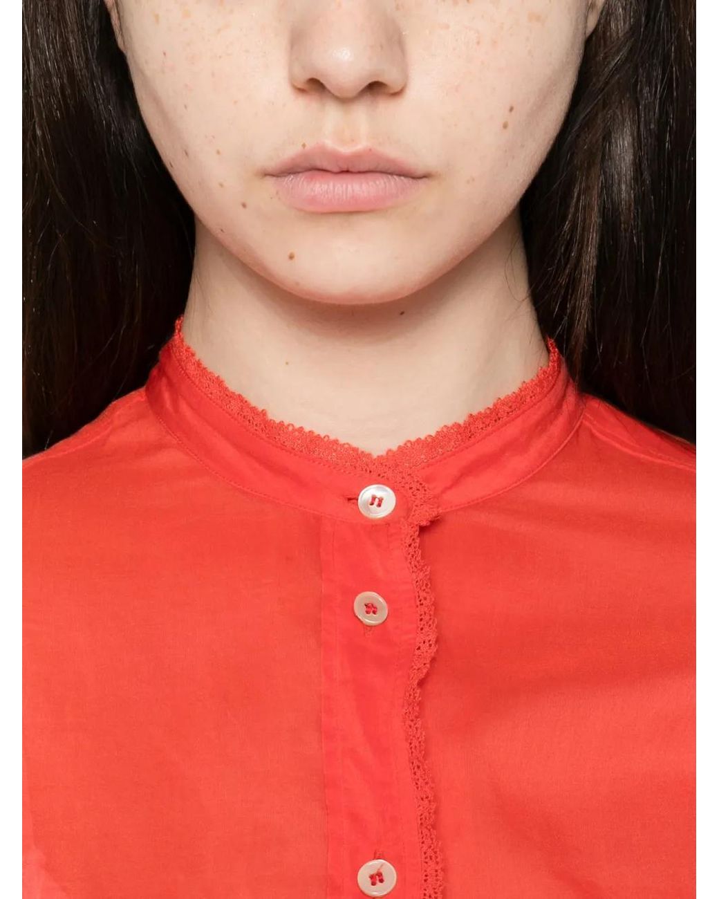 Forte_forte Red Voile Henley Shirt