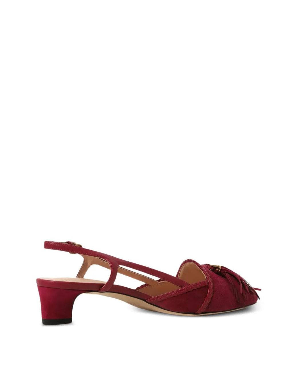 Tod's Red Fringe-Detail Suede Pumps