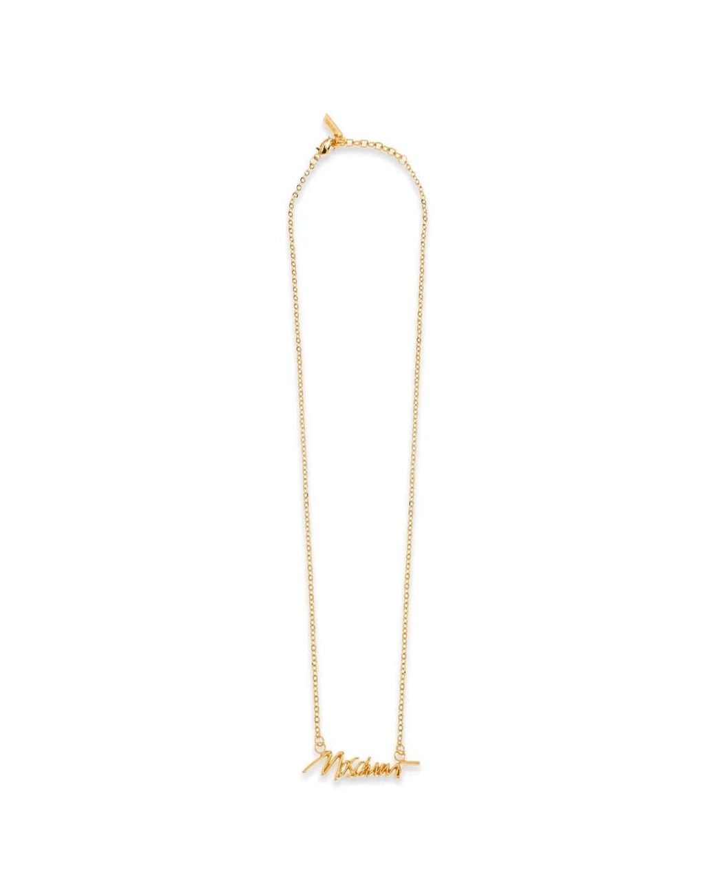 Moschino White Logo-Plaque Necklace