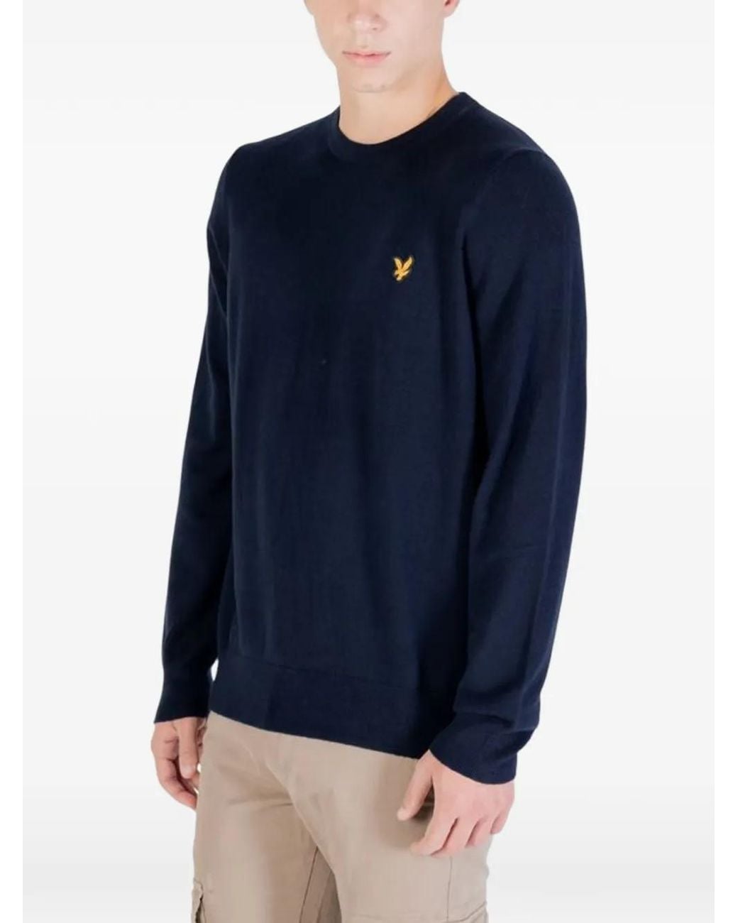 Lyle & Scott Blue Logo-Patch Sweater for men