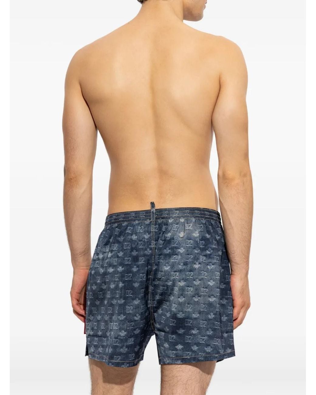 DSquared² Blue Short De Bain À Motif Monogrammé for men