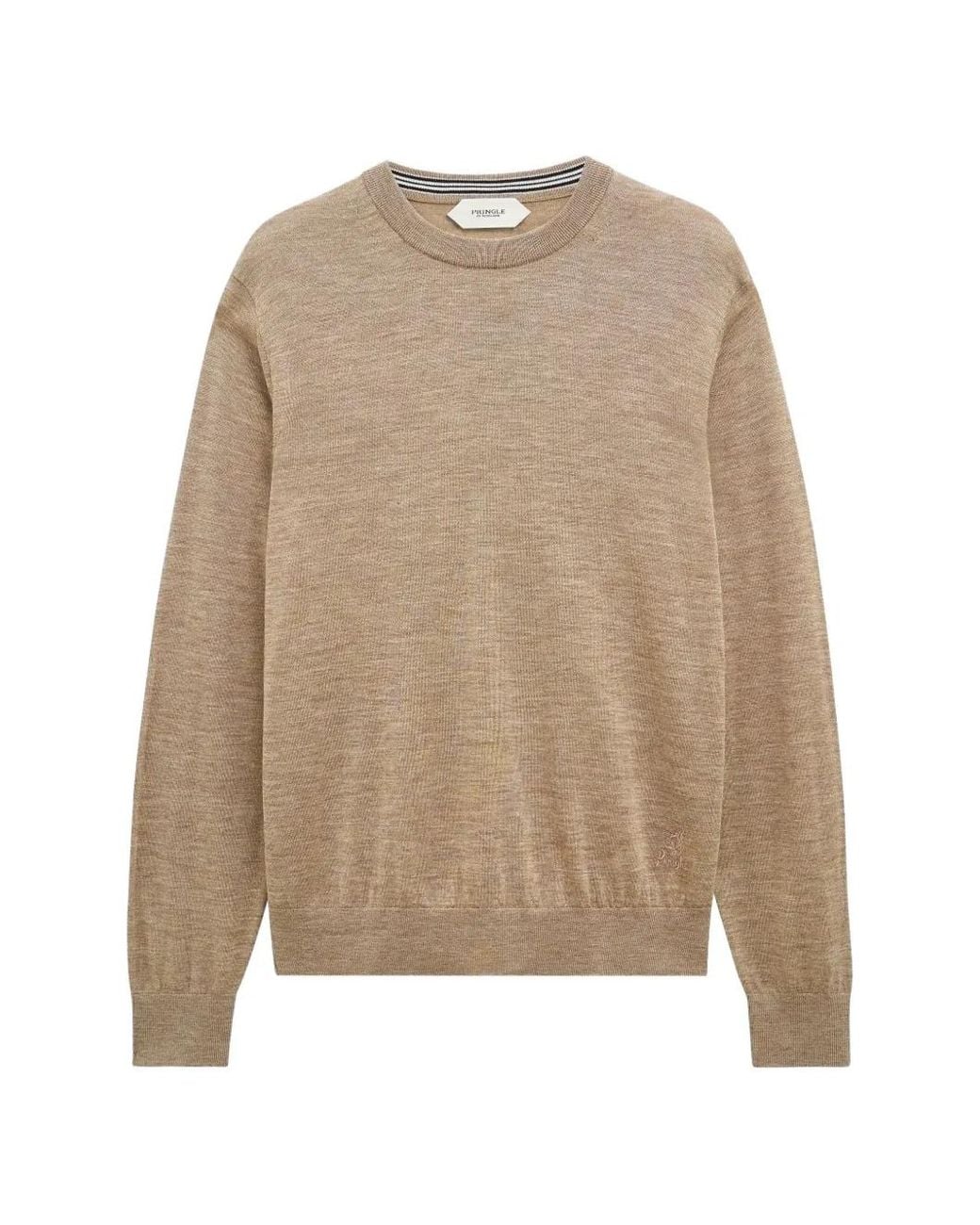 Pringle of Scotland Natural Crew Neck Merino Wool Sweater for men