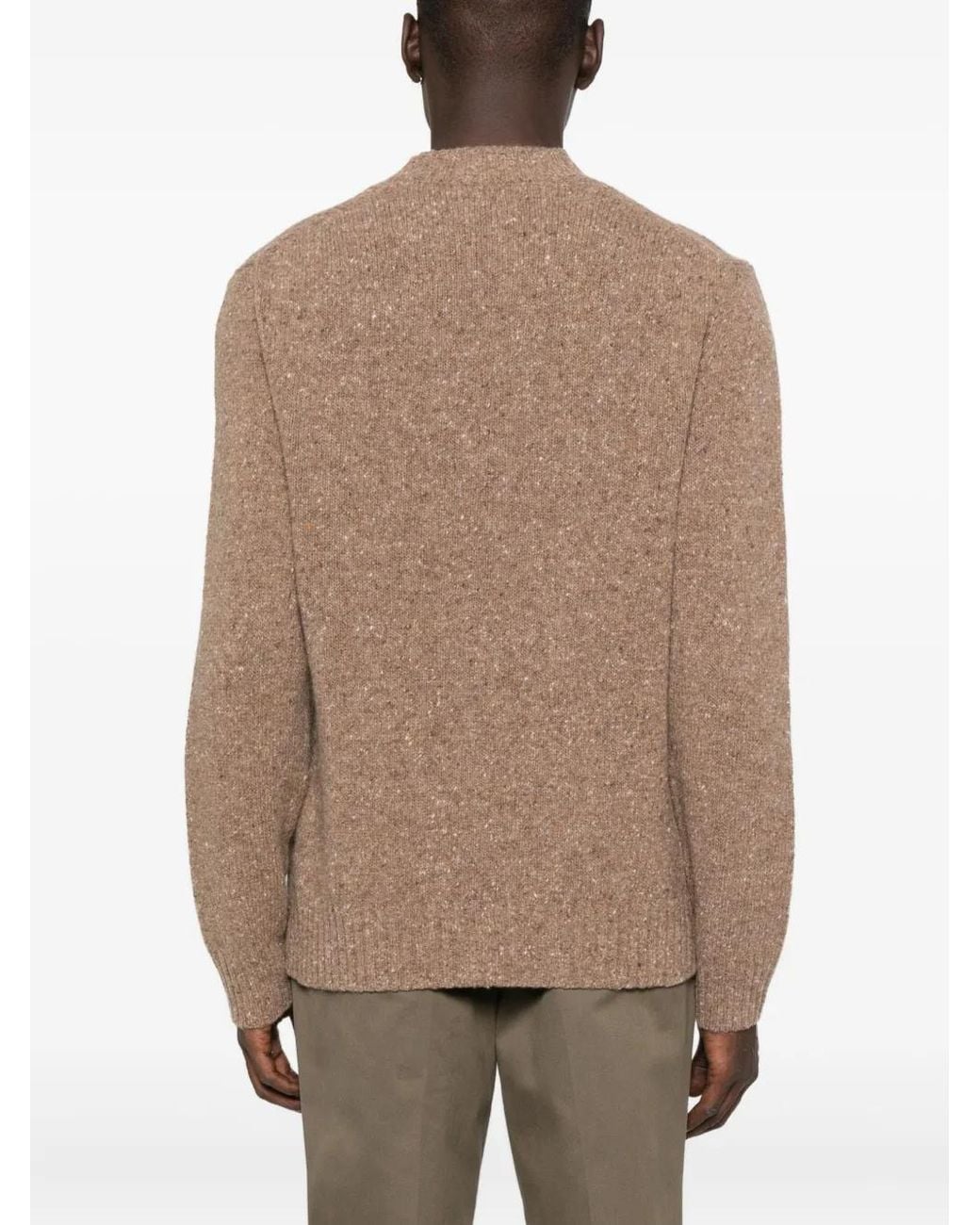 Daniele Fiesoli Brown Long-Sleeve Crew-Neck Sweater for men
