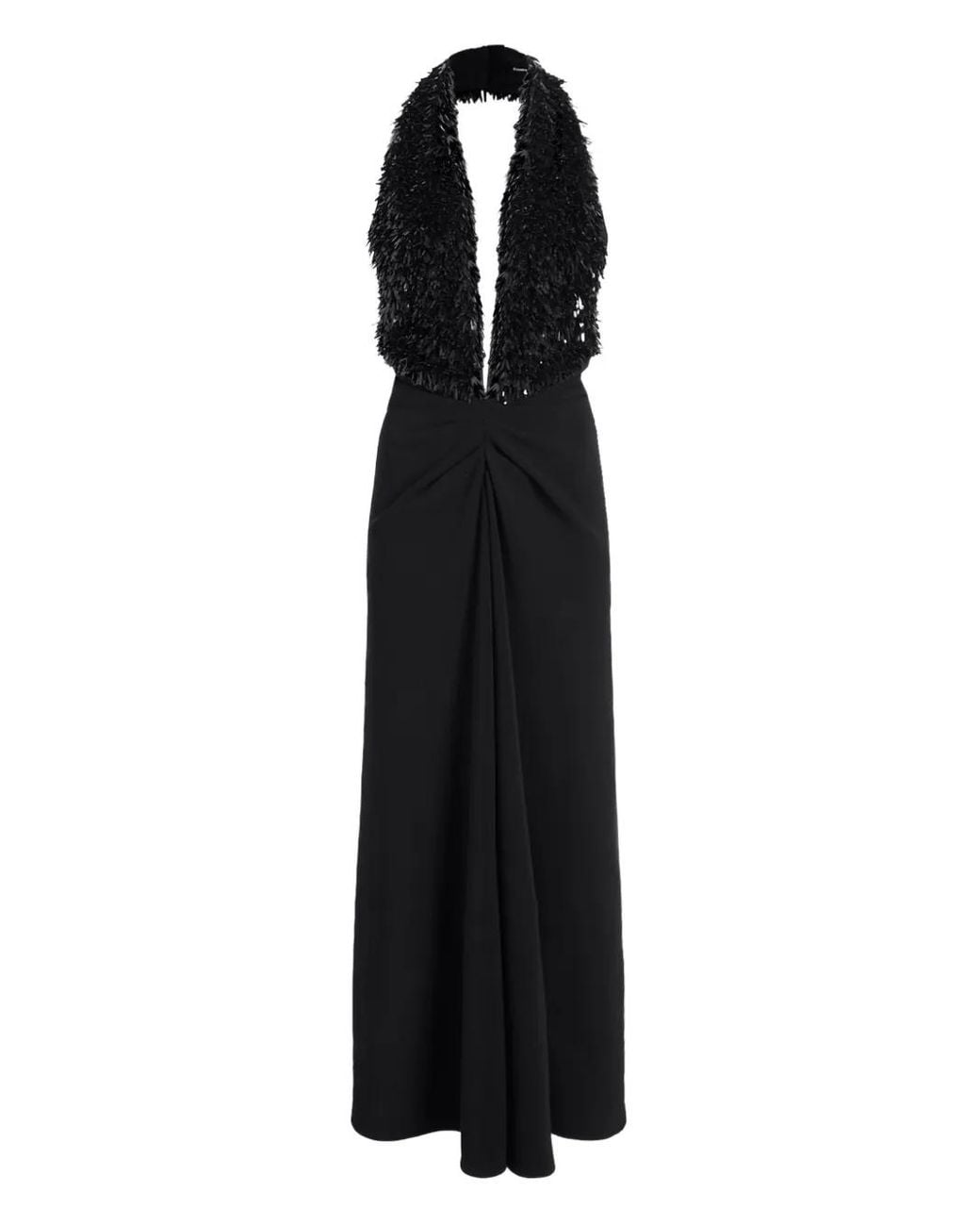 Proenza Schouler Black Fringed Twisted-Detail Dress