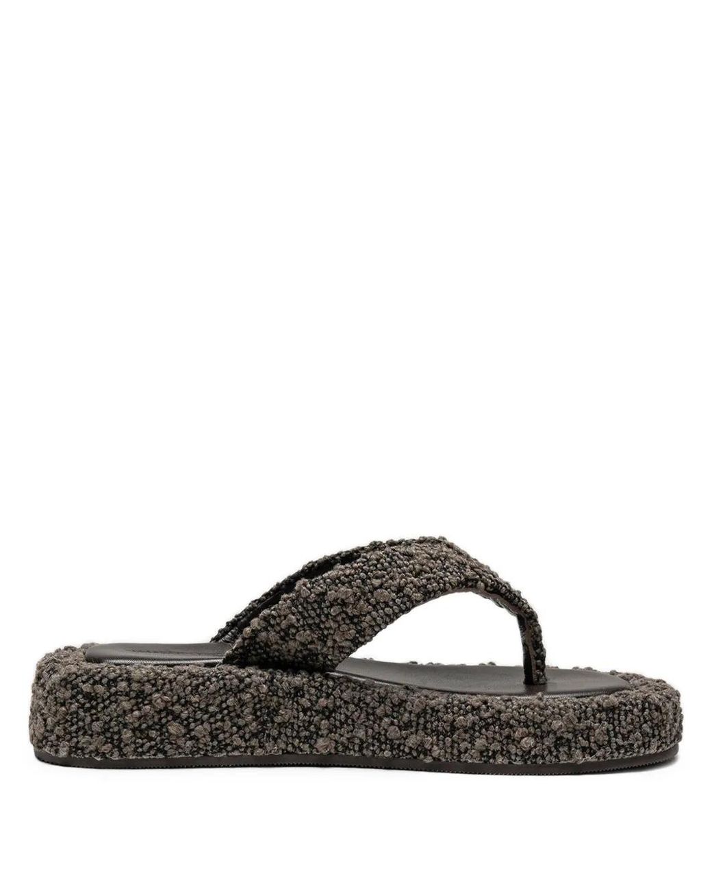Manière De Voir Black Rosalie Bouclé Flatform Sandals