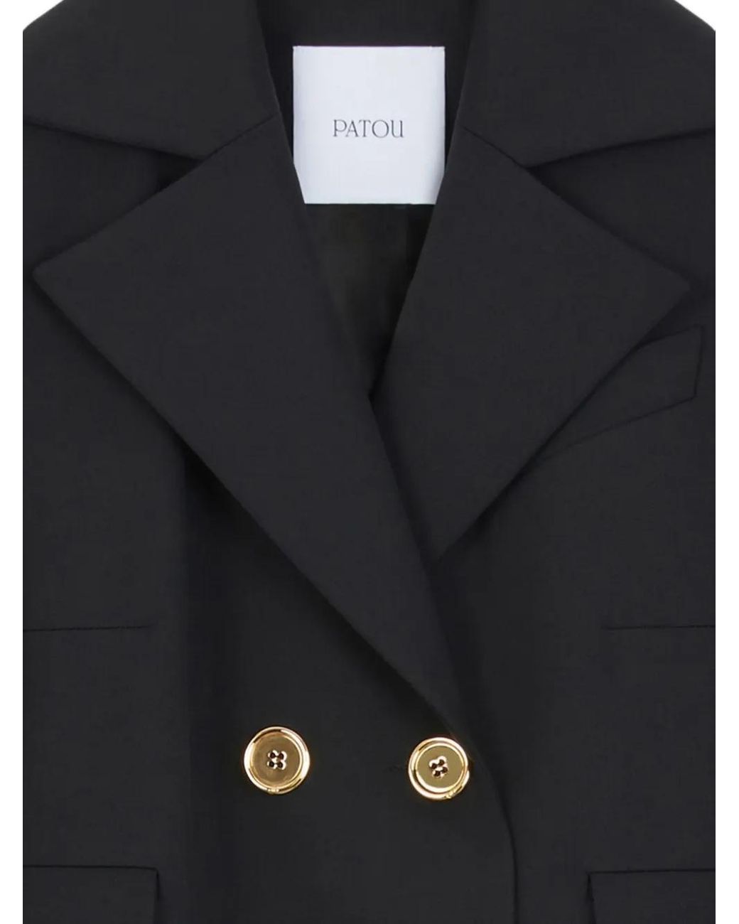 Patou Black Belted Double-Breasted Blazer
