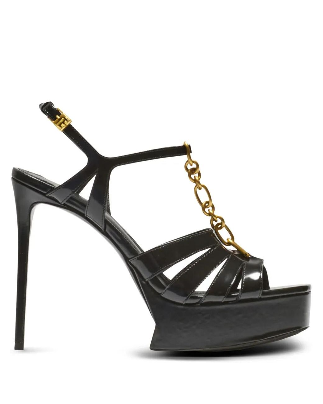 Balmain Black Sync Platform Sandals